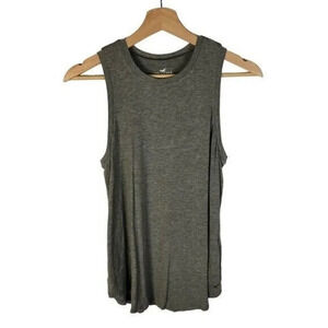 Hollister Gray Jersey Split Hem Tank Top S